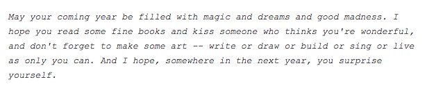 Neil Gaiman New Year wish